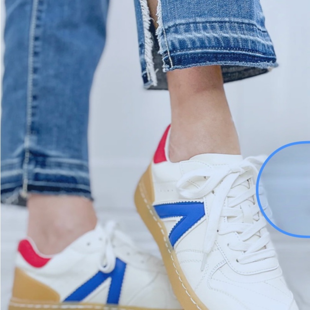 MIA White and Blue Retro Sneakers